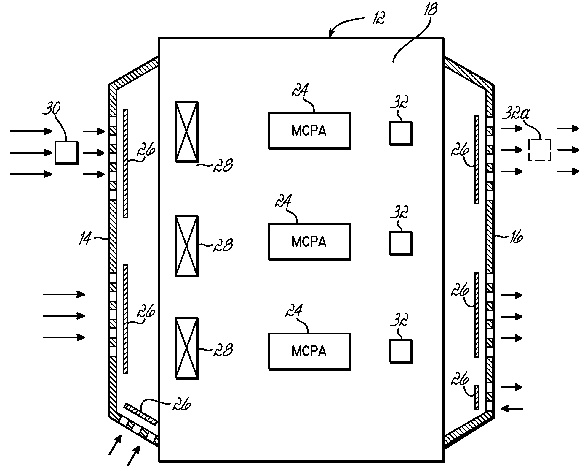 Detection of air filter clogging and provision of emergency ventilation in an outdoor electronics cabinet cooled by ambient forced air