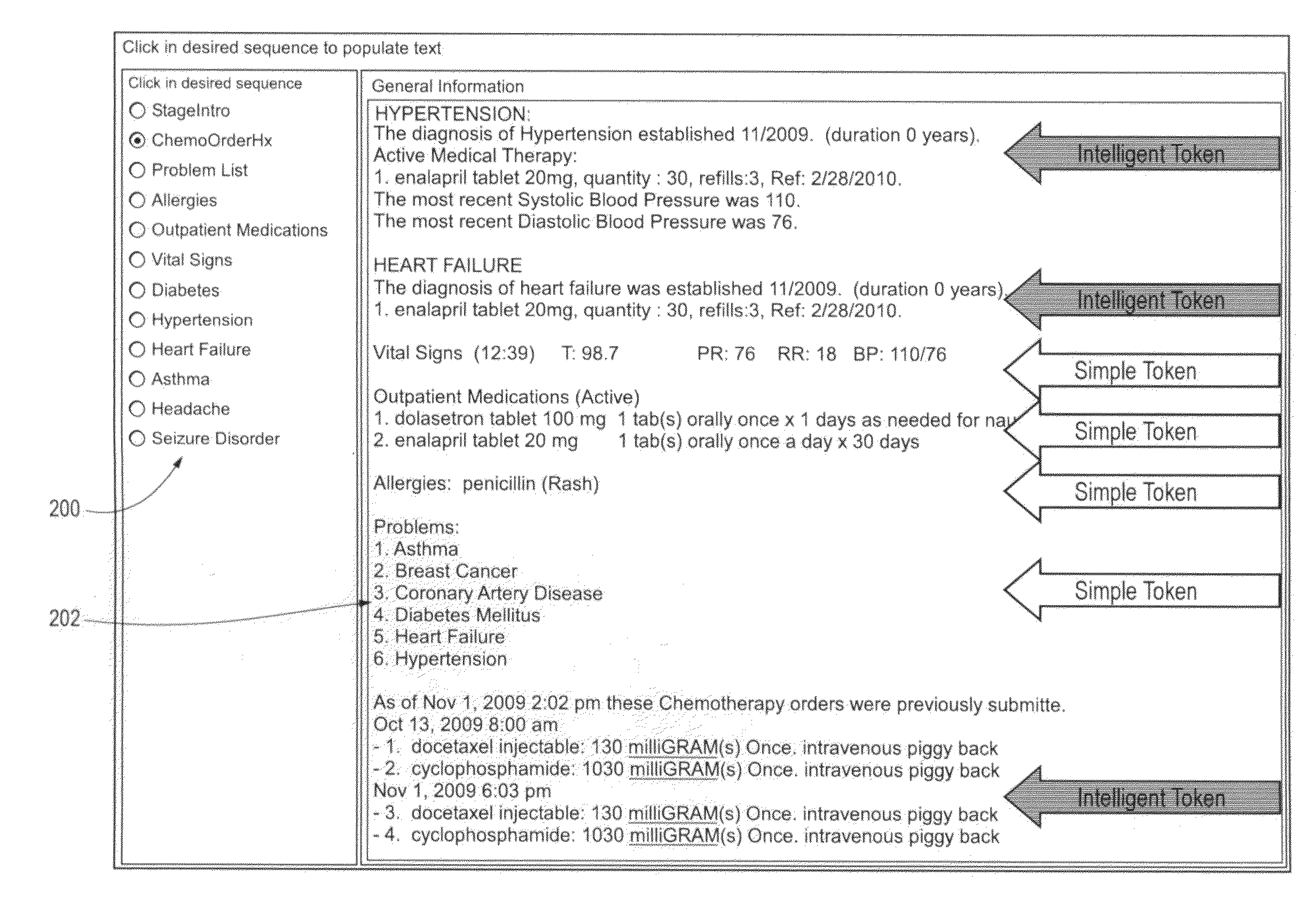 Intelligent tokens for automated health care information systems