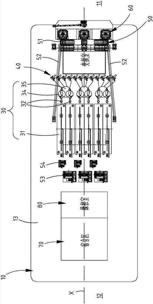 Three-pile four-axis engineering ship for underwater deep foundation treatment