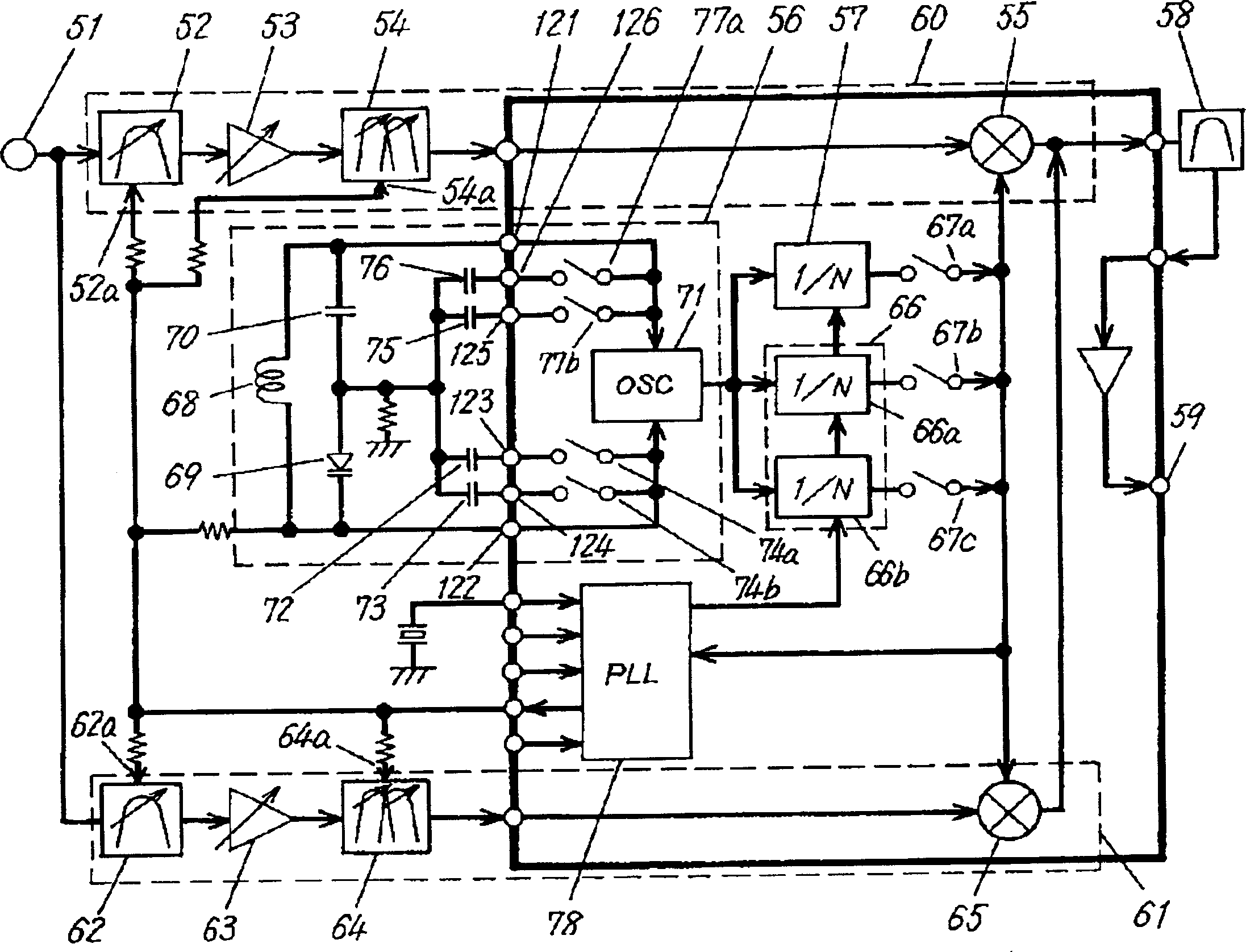 High frequency receiving device, integrated circuit used for same, and TV receiver using them