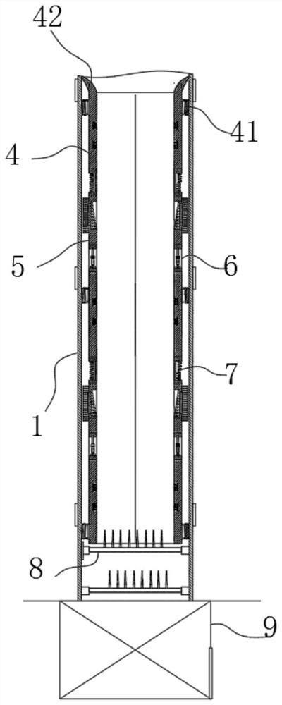 Garbage clearing and transporting device for high-rise building construction floor