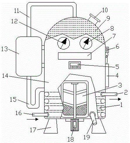 Reaction kettle device in cement mixing process