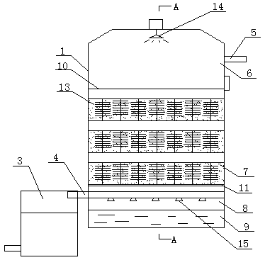 Biotrickling filter of coating production line waste gas