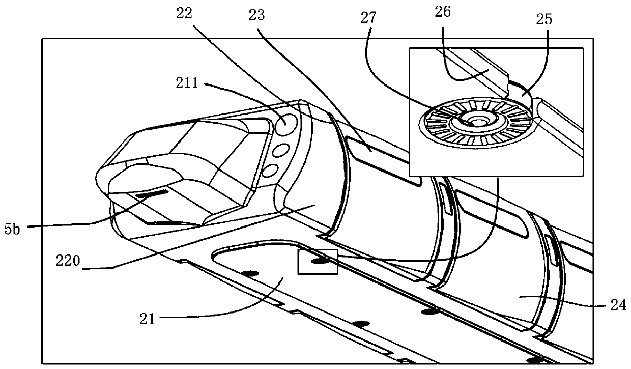 A pipeline-type air-suspended high-speed train device utilizing air pressure power