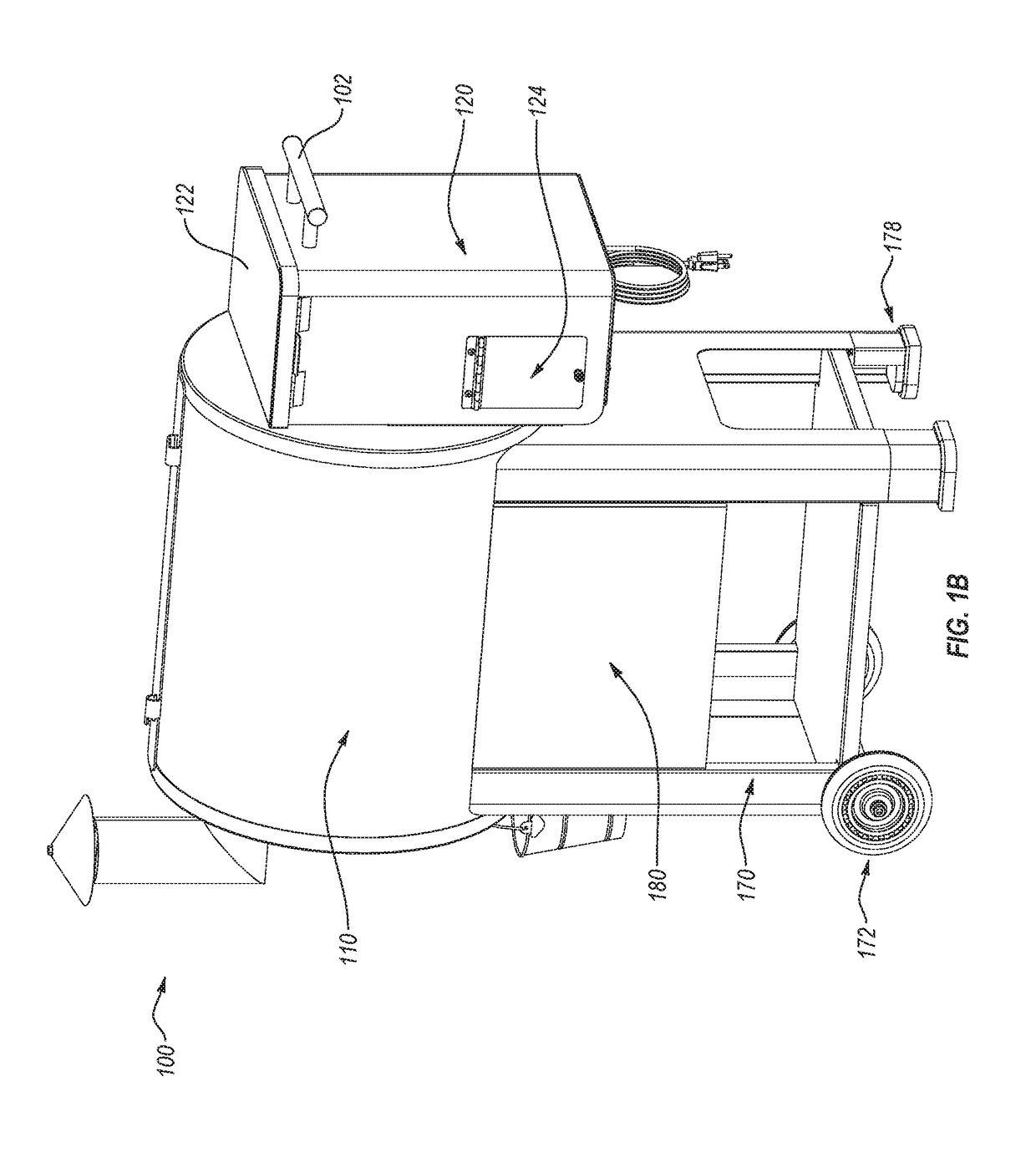 Grilling device with warming cabinet