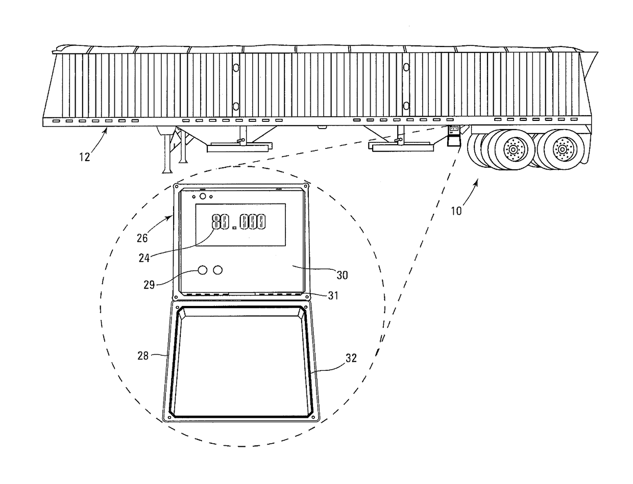 High visibility on board digital, semi-trailer scale