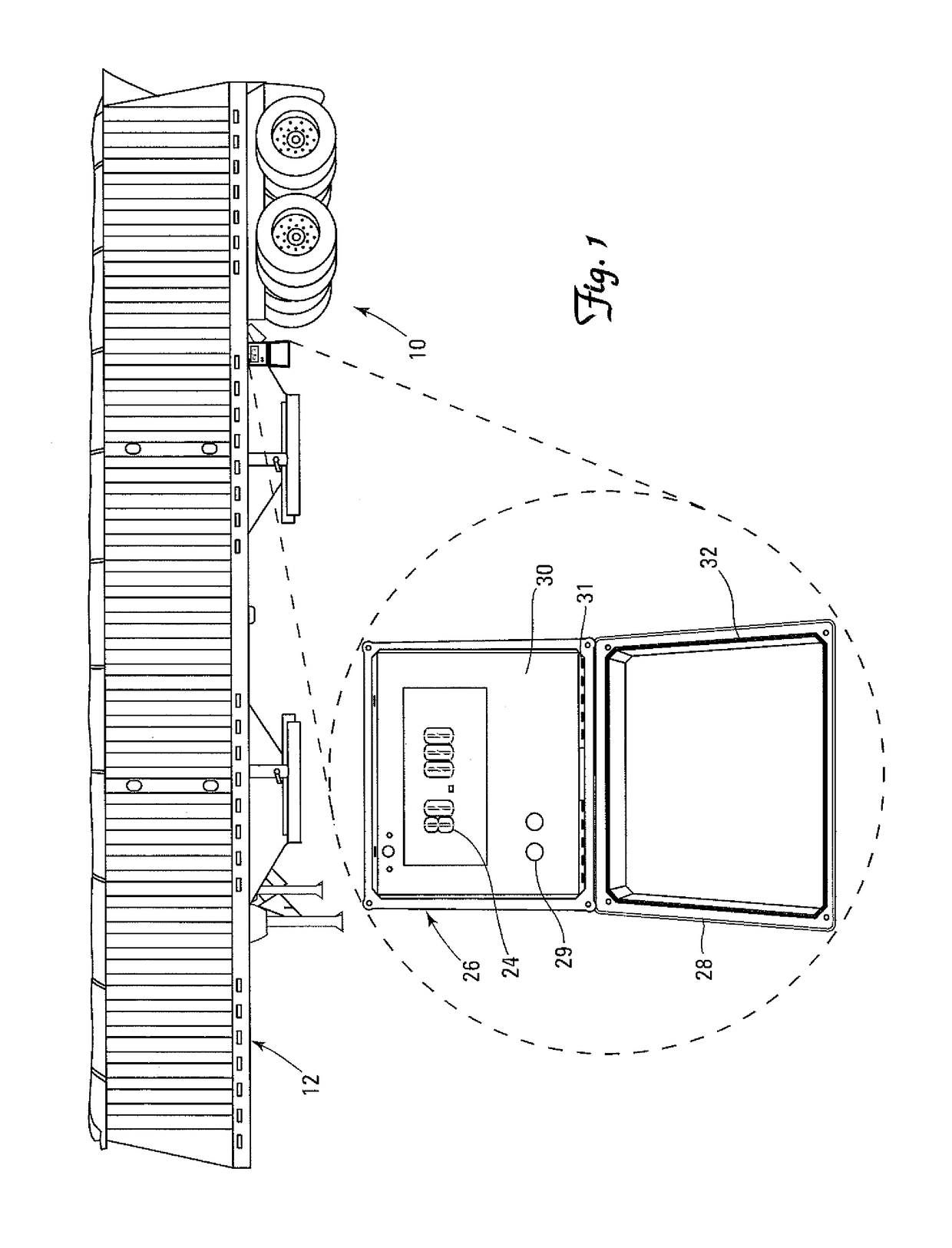 High visibility on board digital, semi-trailer scale