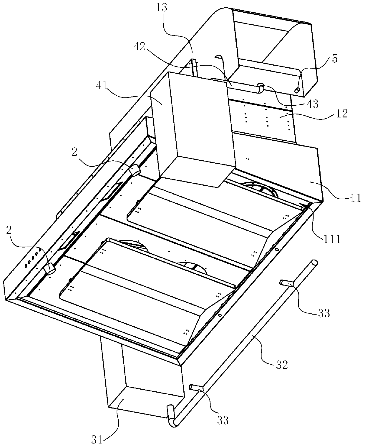 Commercial oil fume purification device and control method of commercial oil fume purification device for fire extinguishment