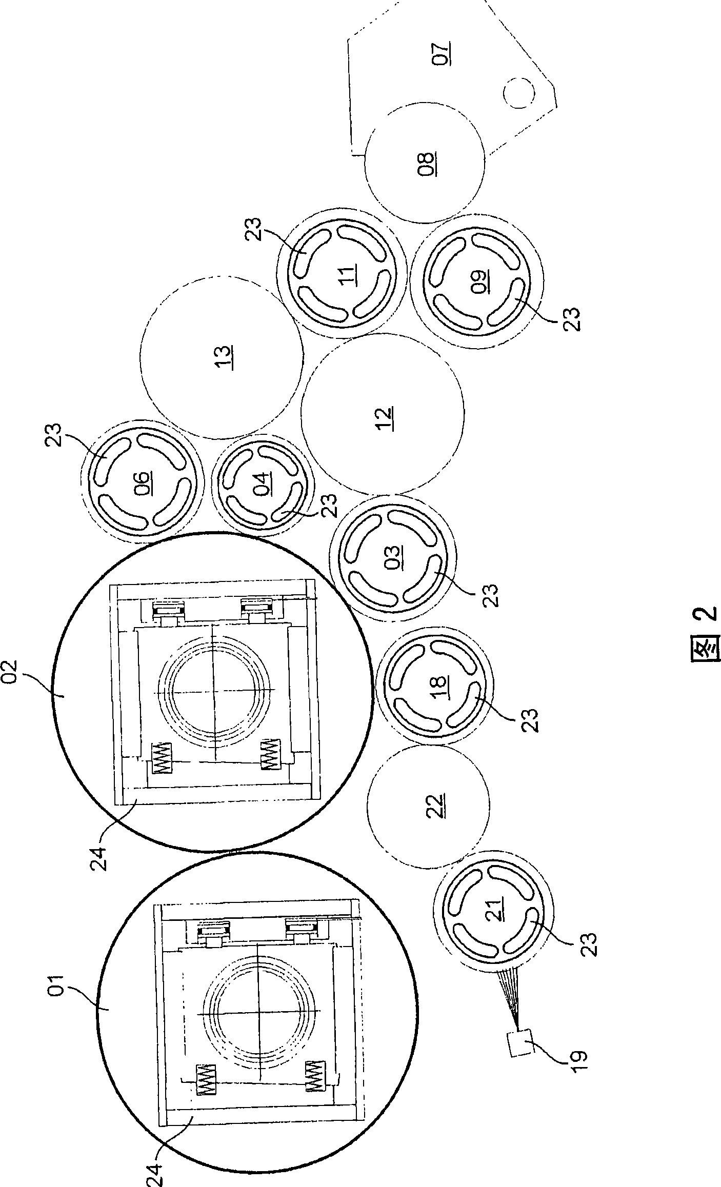 Assemblies in the printing unit of a rotary press