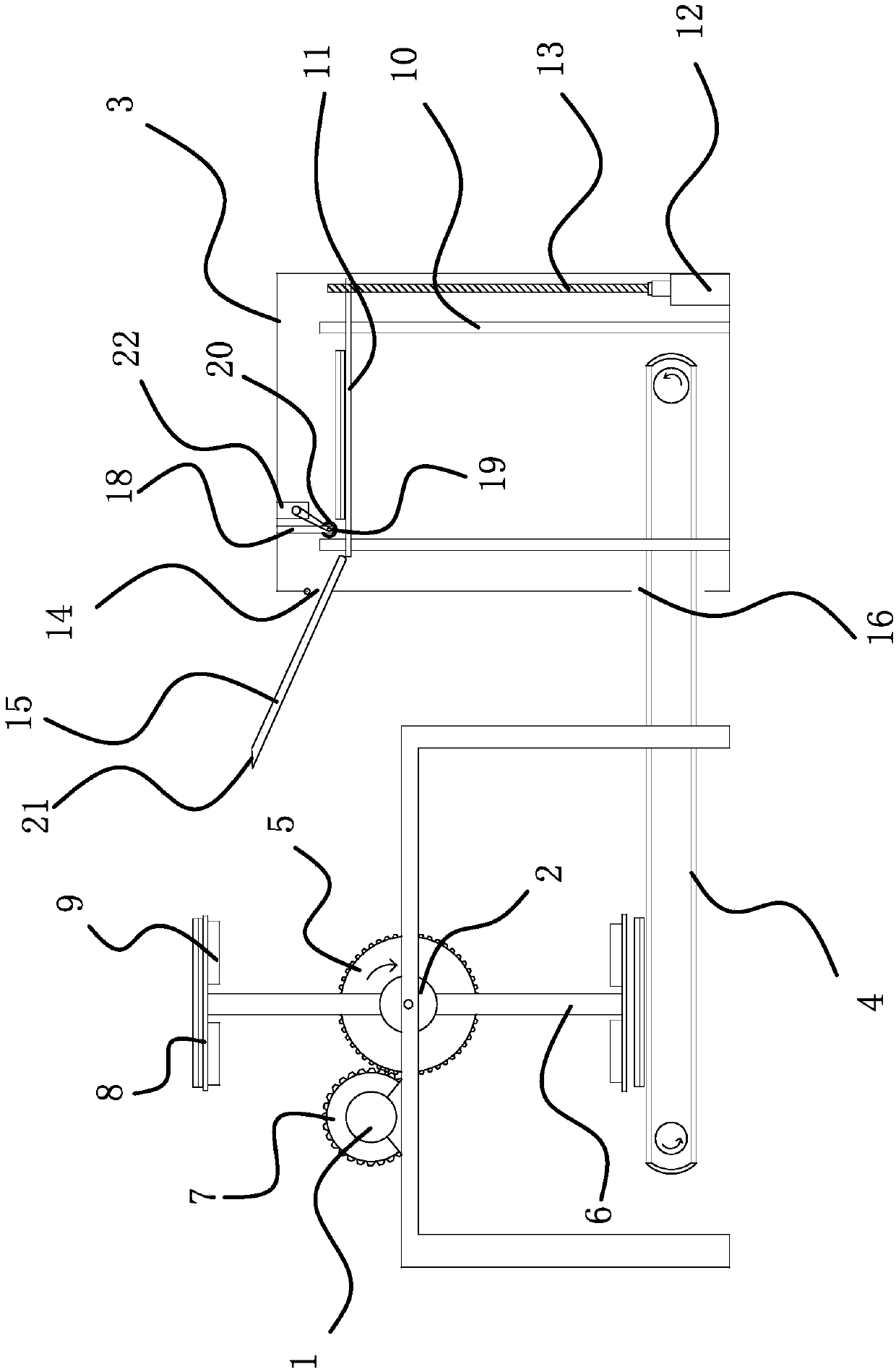 Iron frame reversing mechanism of double-faced flocking integrated machine