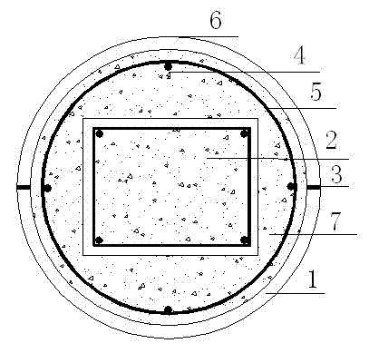 Method for reinforcing concrete column by utilizing PVC-FRP (Poly Vinyl Chloride-Fiberglass Reinforced Plastic) pipe