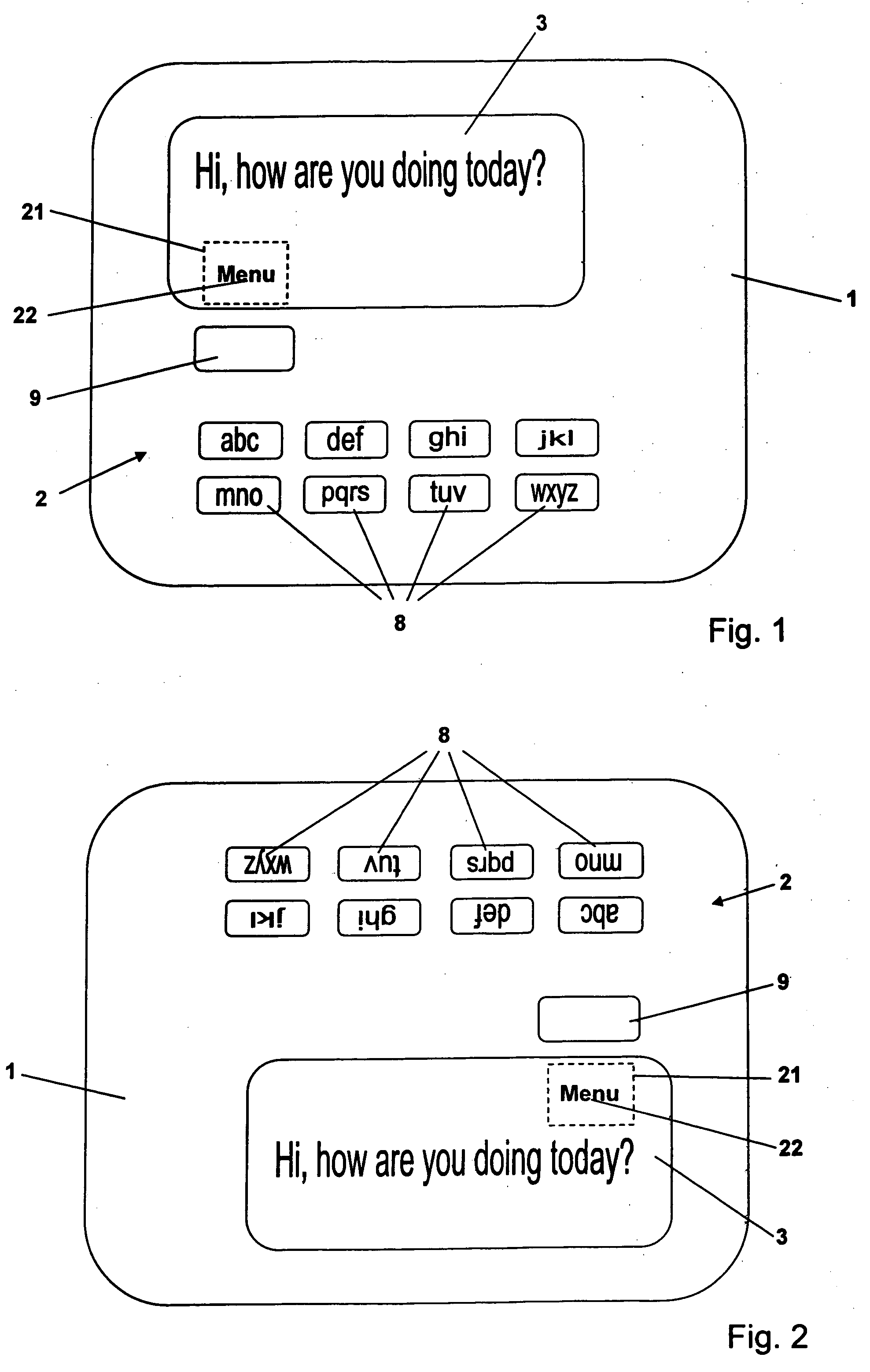 Mobile communication terminal with multi orientation user interface