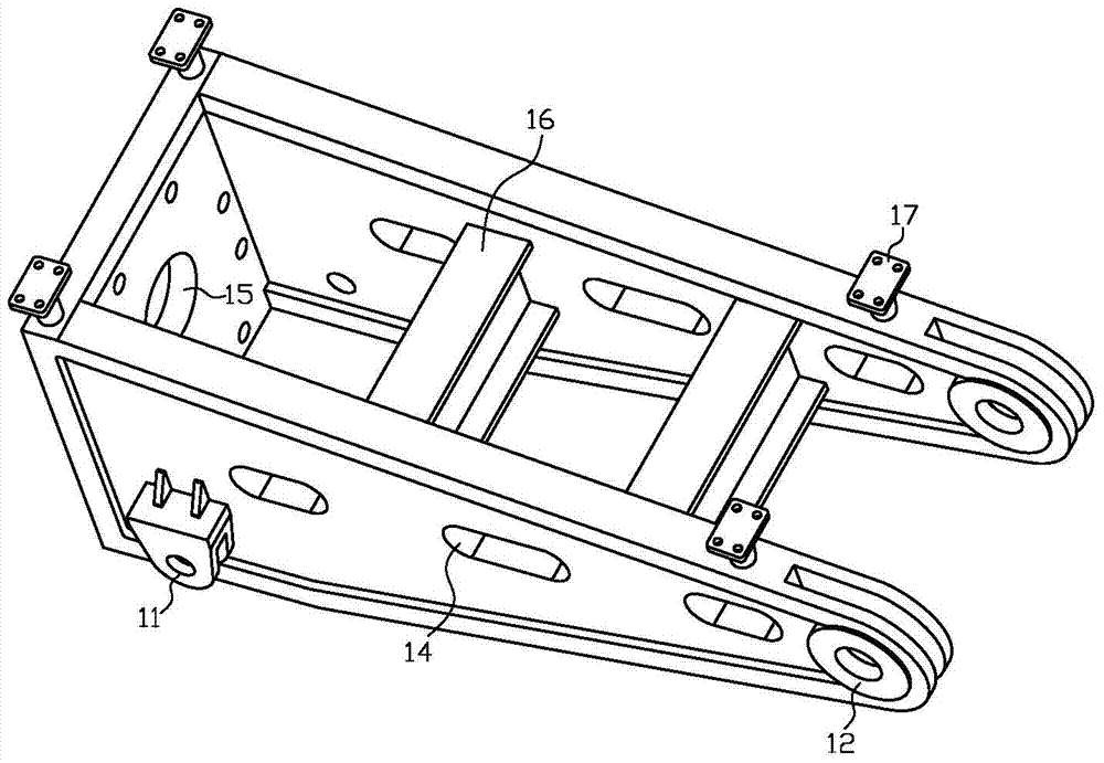 Cutting arm of four-degree-of-freedom hybrid roadheader