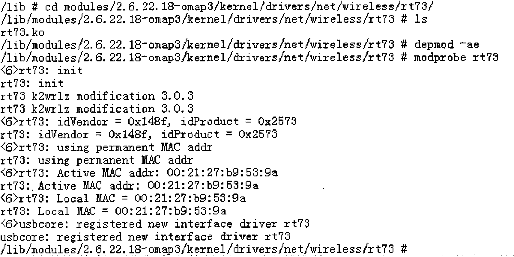 Ad Hoc network Construction method based on OMAP 3530Mini development board