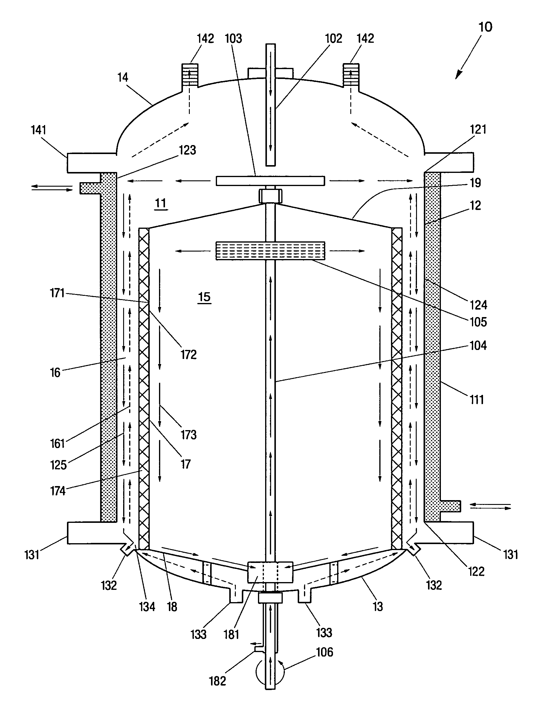 Continuous processing reactors and methods of using same