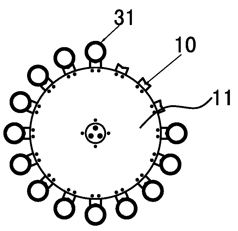 Spring steel wire heating, winding and cooling conveying device