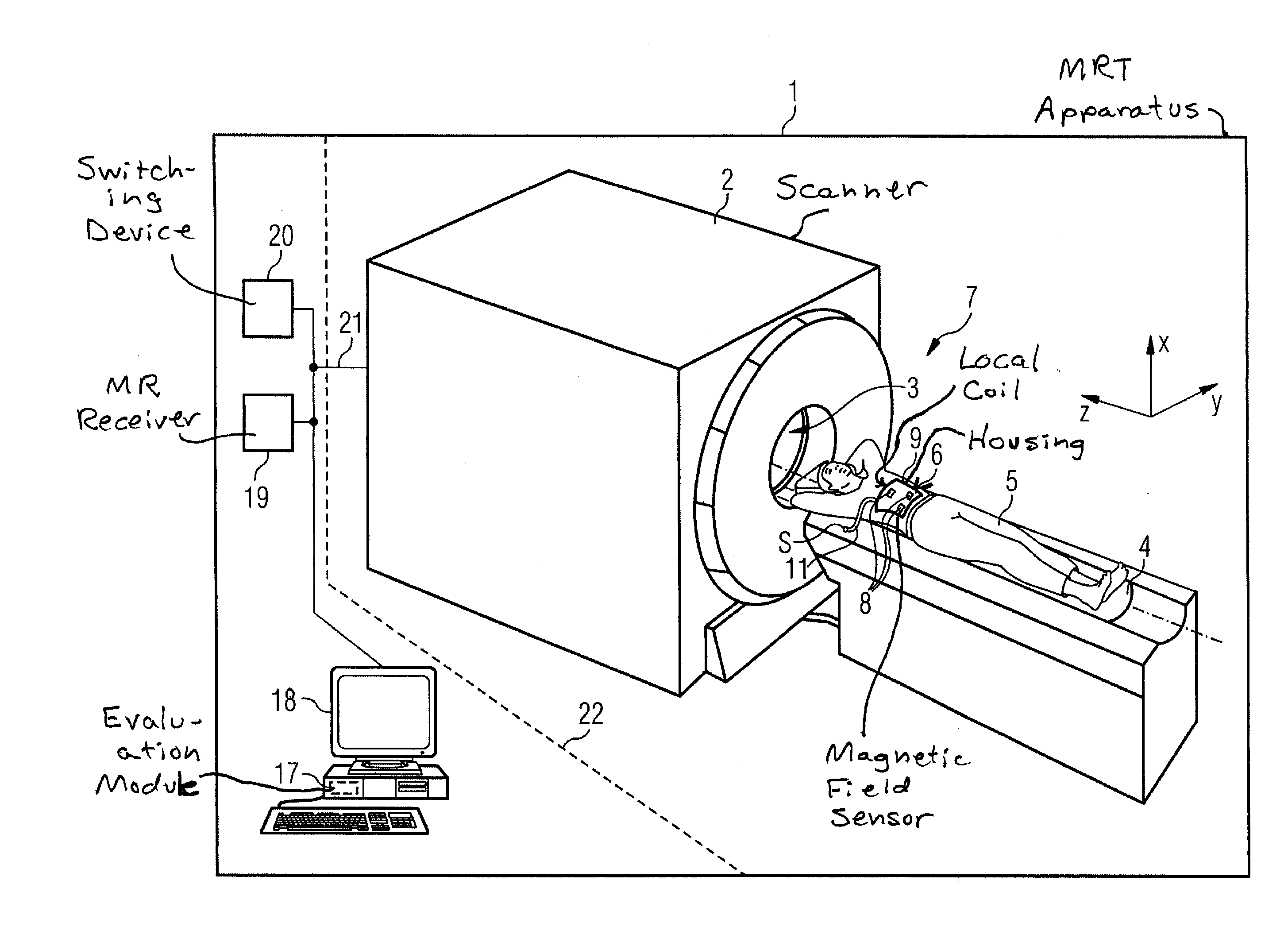 Magnetic resonance tomography device with localization system and method to localize a local coil