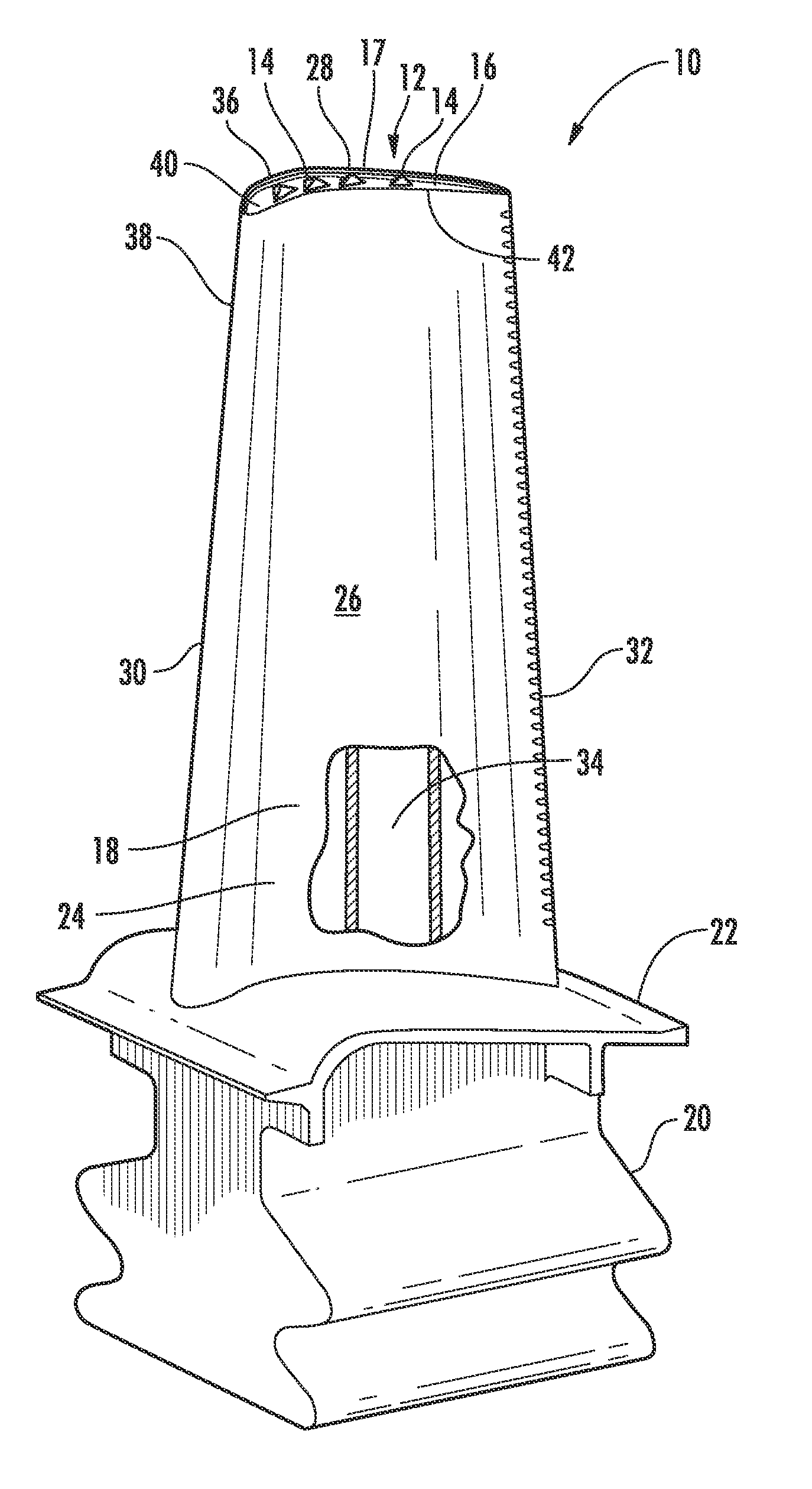 Turbine blade tip with vortex generators