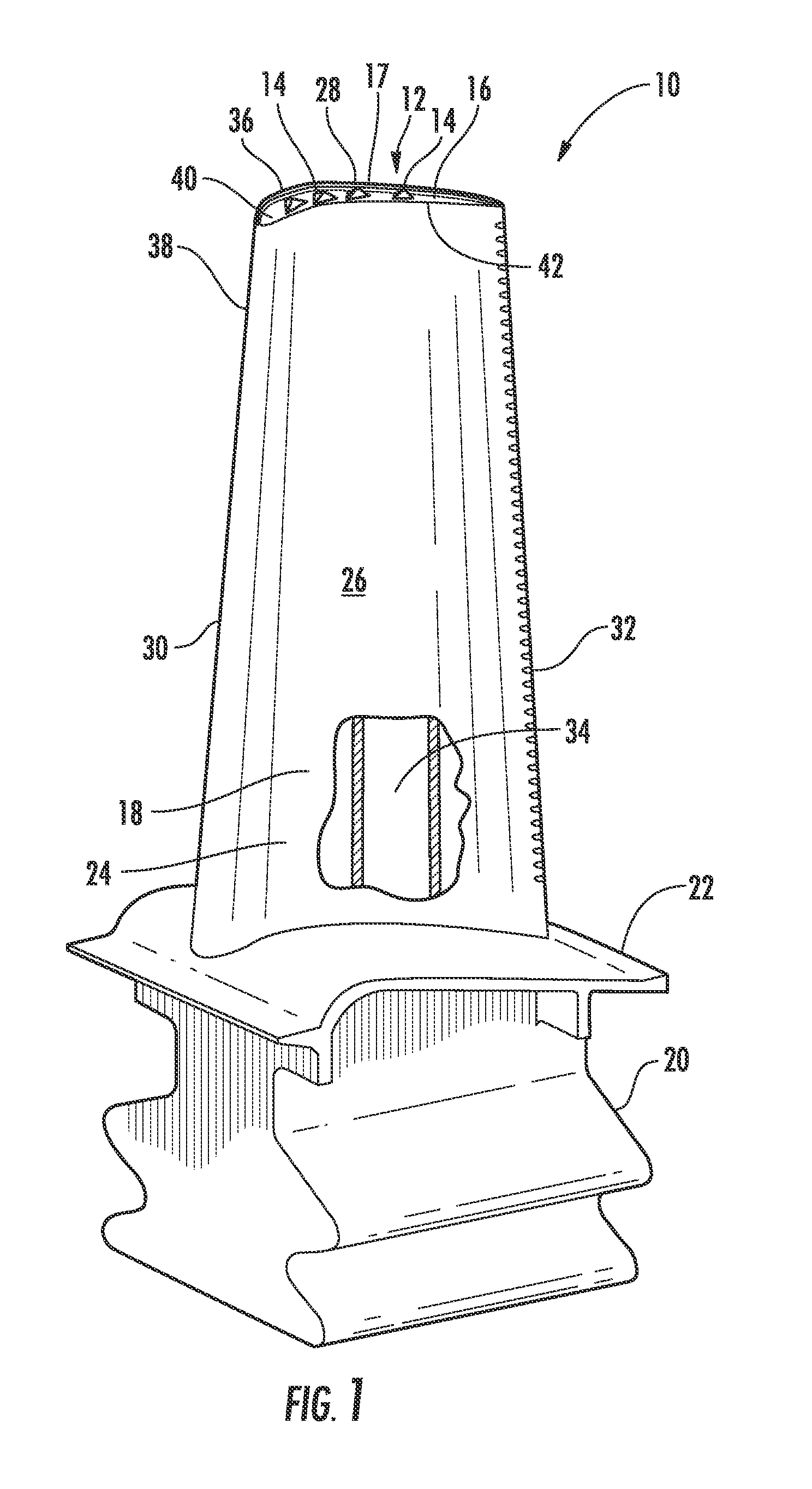 Turbine blade tip with vortex generators