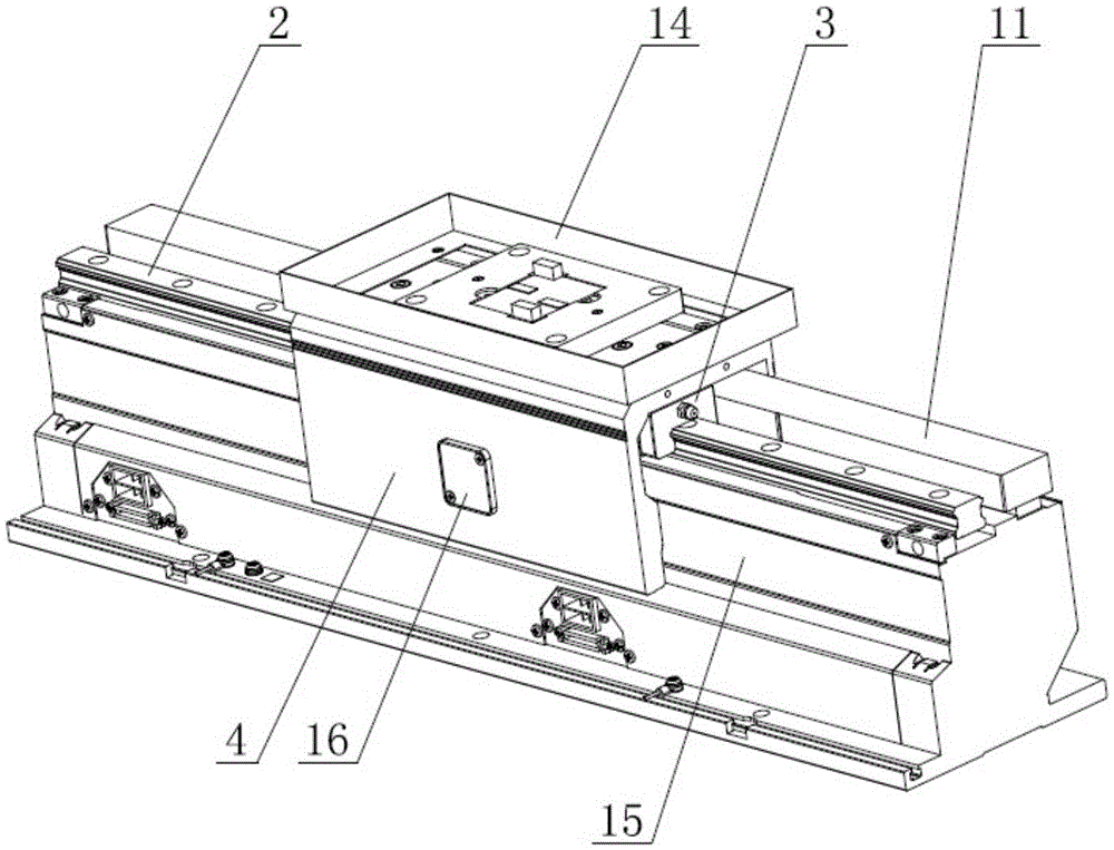 Linear sliding block type cyclic conveying production line