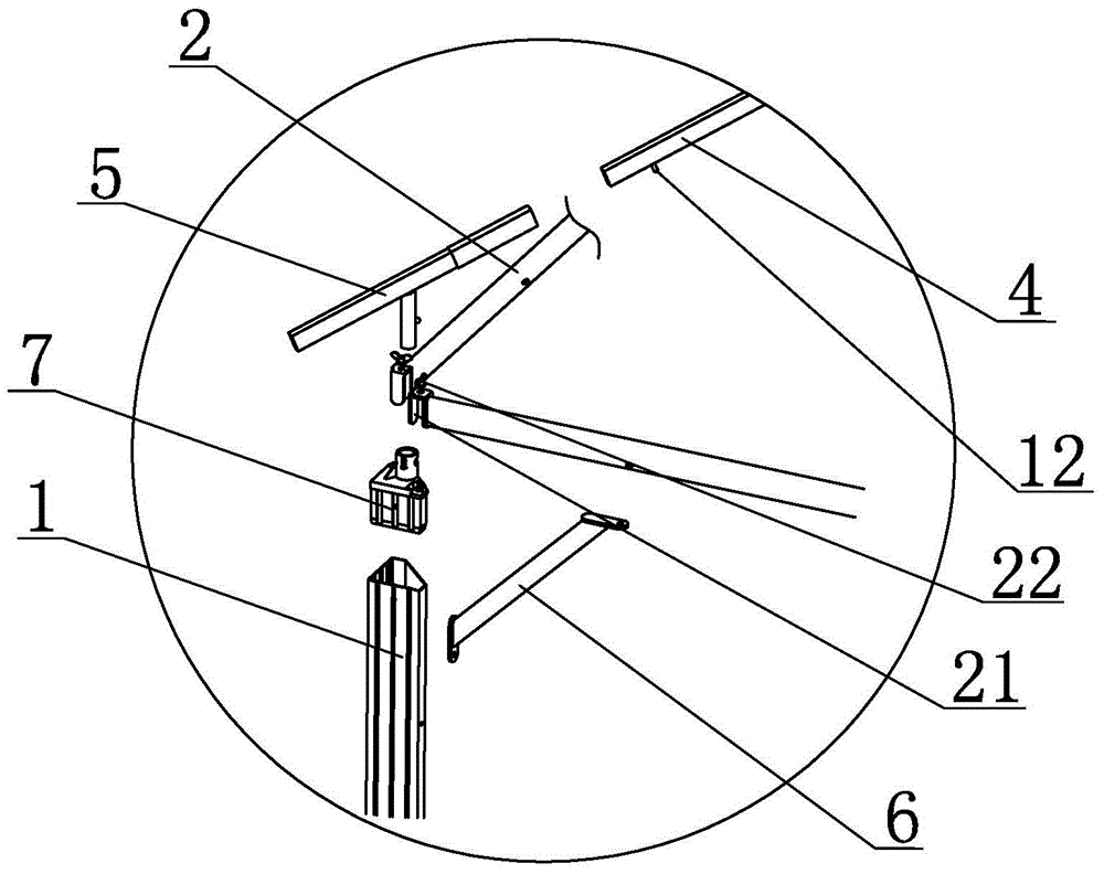 A roof skeleton structure of a pergola