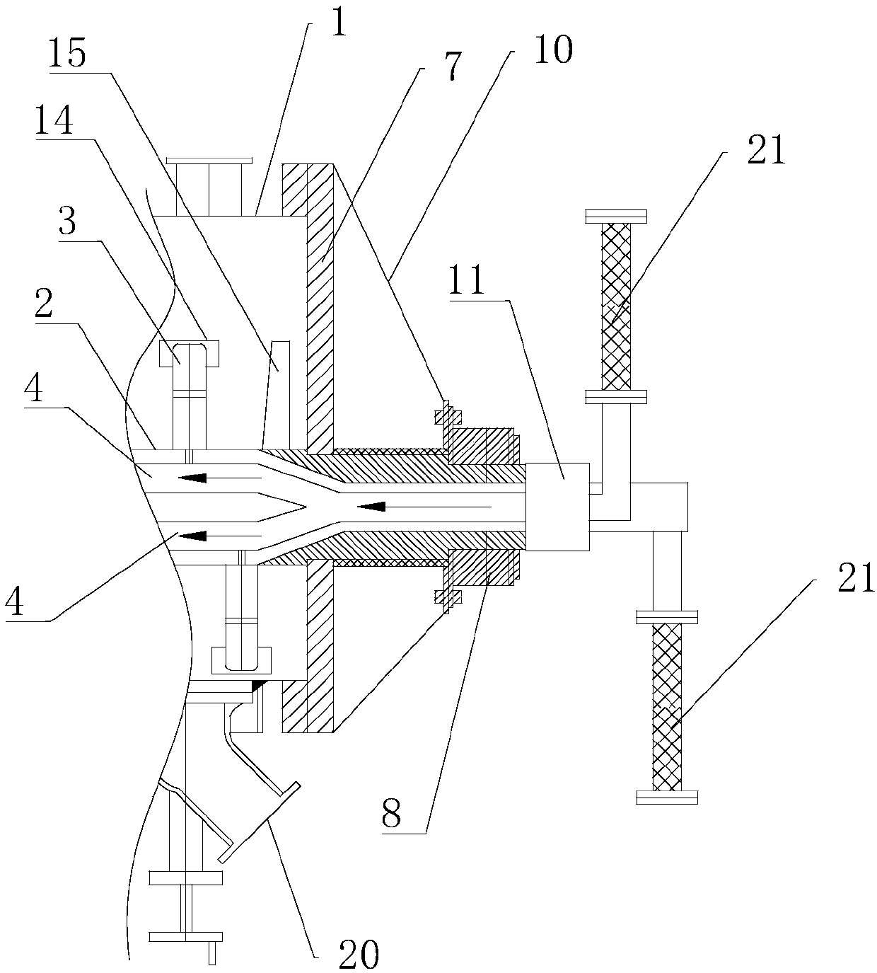 Horizontal multi-shaft bearing type solid-phase reaction kettle