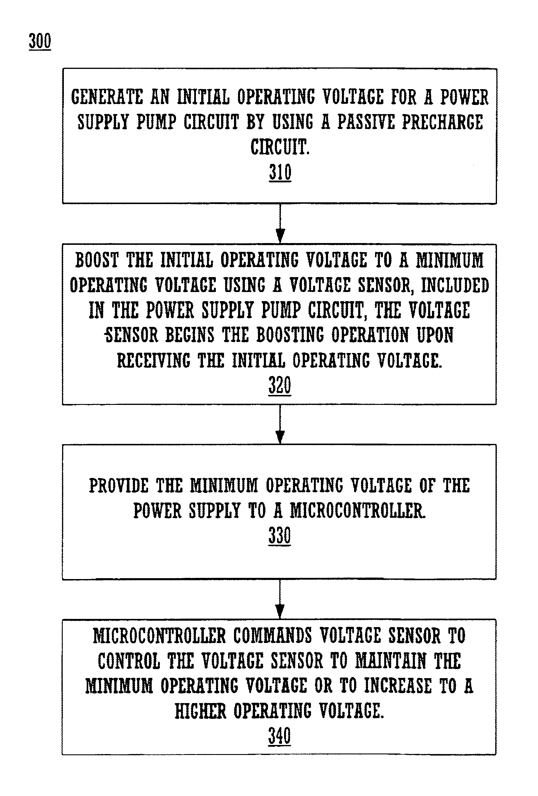 Method for efficient supply of power to a microcontroller