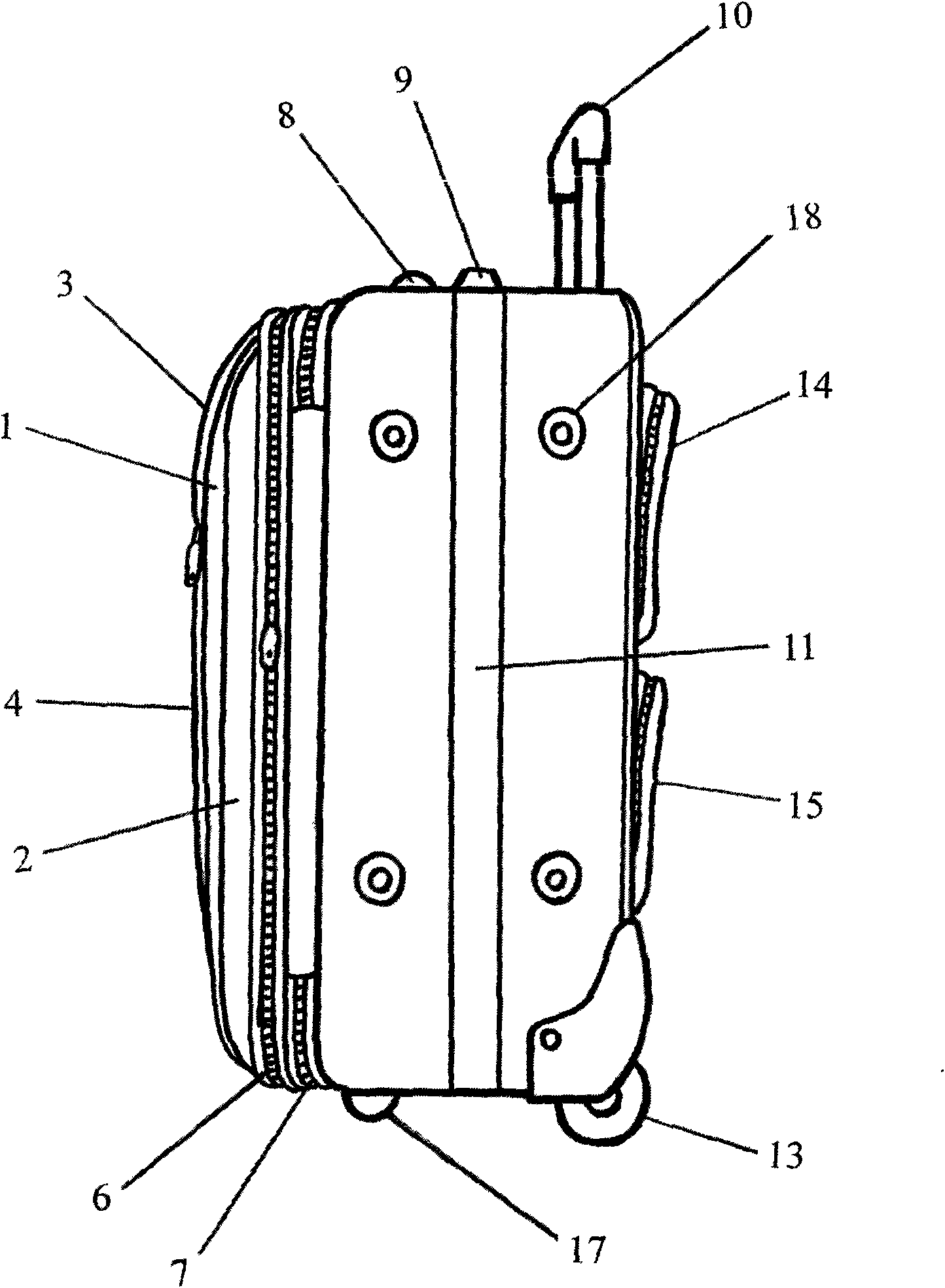 Draw-bar box with two rows of cummerbunds and pocket cover on front surface