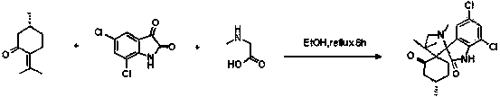 Double-spiro compound containing isatin mother nucleus with antineoplastic activity and synthesis method thereof