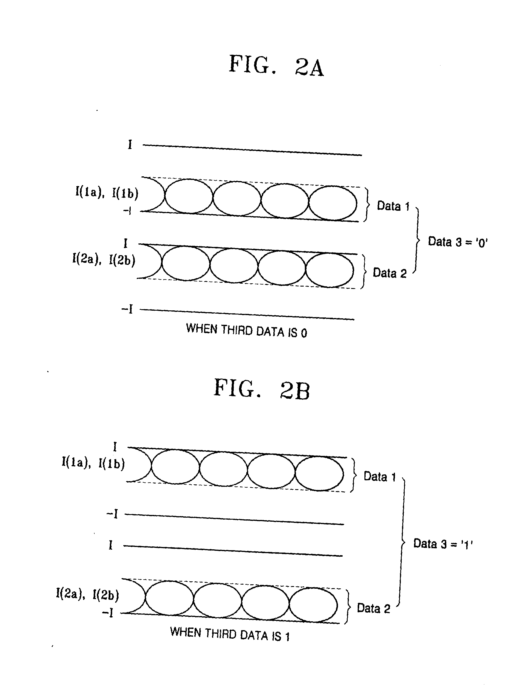 Current mode differential transmission method and system for transmitting three units of data using four signal lines