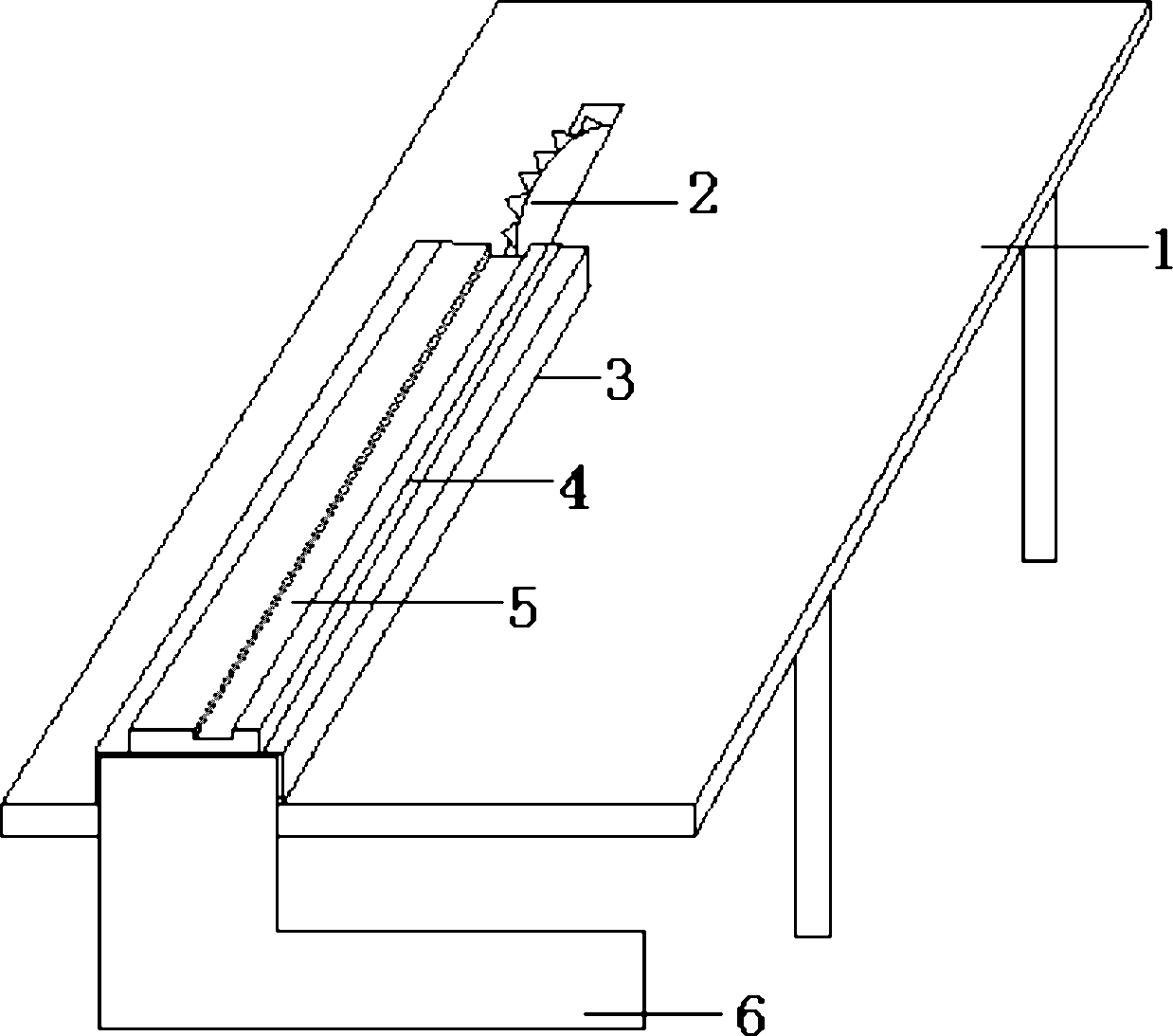 Cambered surface cutting device for aluminum alloy frame