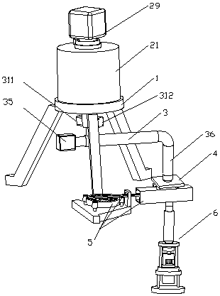 An automatic feeding and forming device for metal powder metallurgy