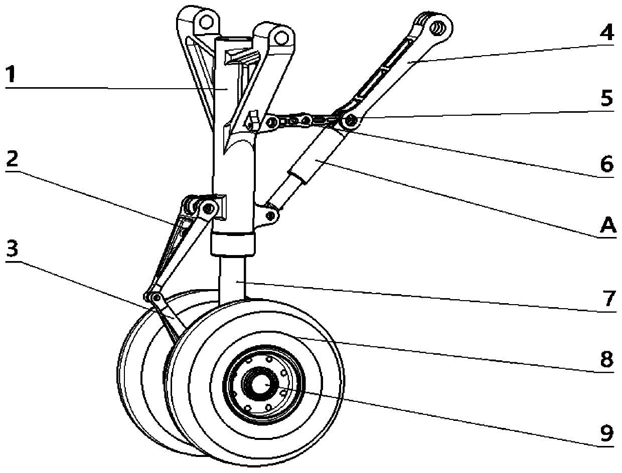 Undercarriage with oil-gas buffer type longitudinal buffeting reduction device