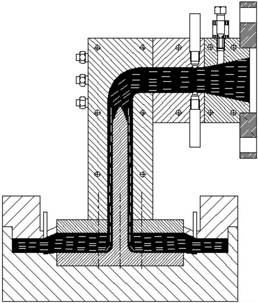 Extrusion molding and presulfurization integrated device for short fiber radial orientation strengthened annular tread