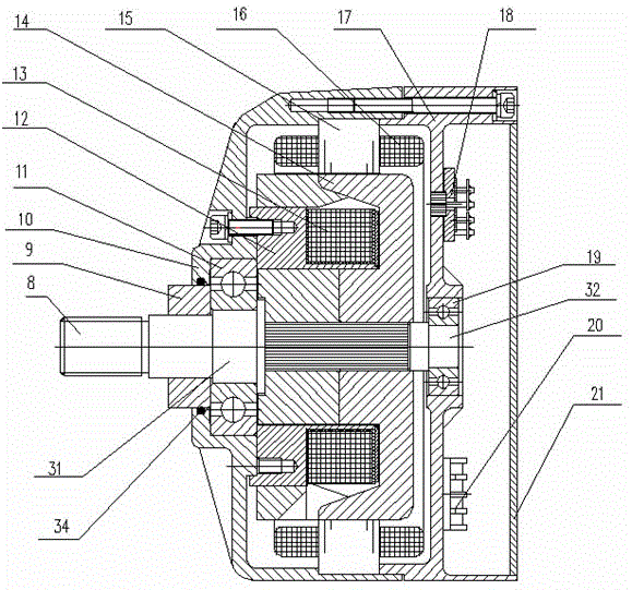 Brushless claw-pole excitation wind power generation device