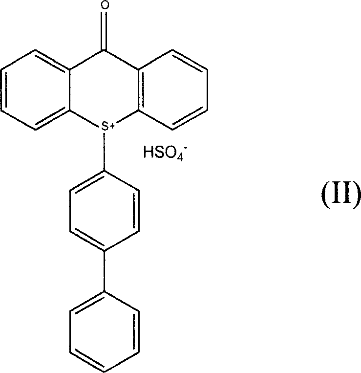 Method of producing 10-(4-xenyl)-2-isopropyl thioxanthone sulfur onium phosphorofluoric acid salt