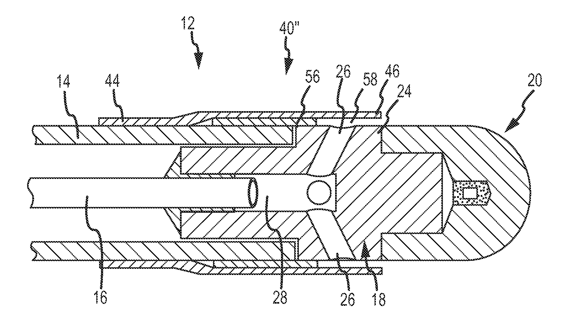 Irrigated ablation catheter assembly having a flow member to create parallel external flow