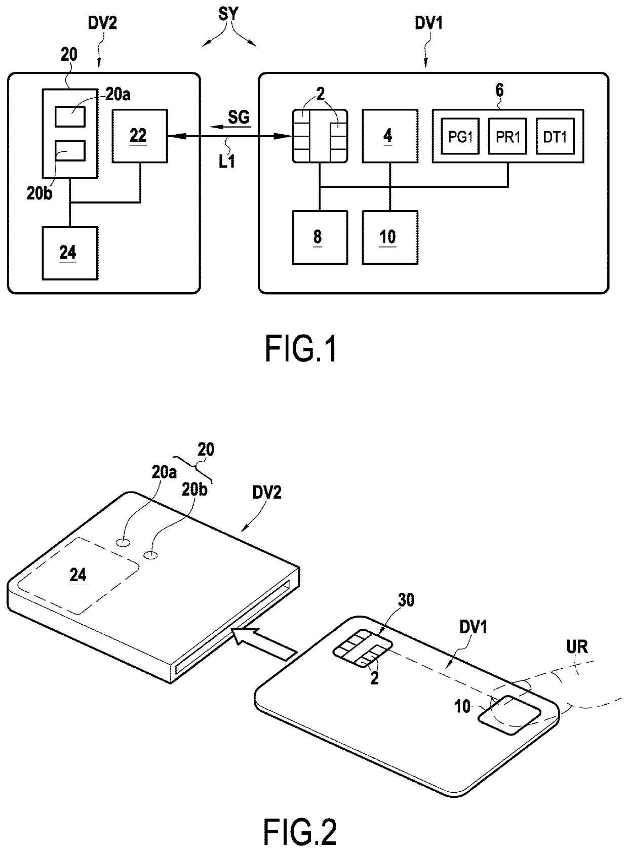 Acquiring a biometric print by means of a smartcard