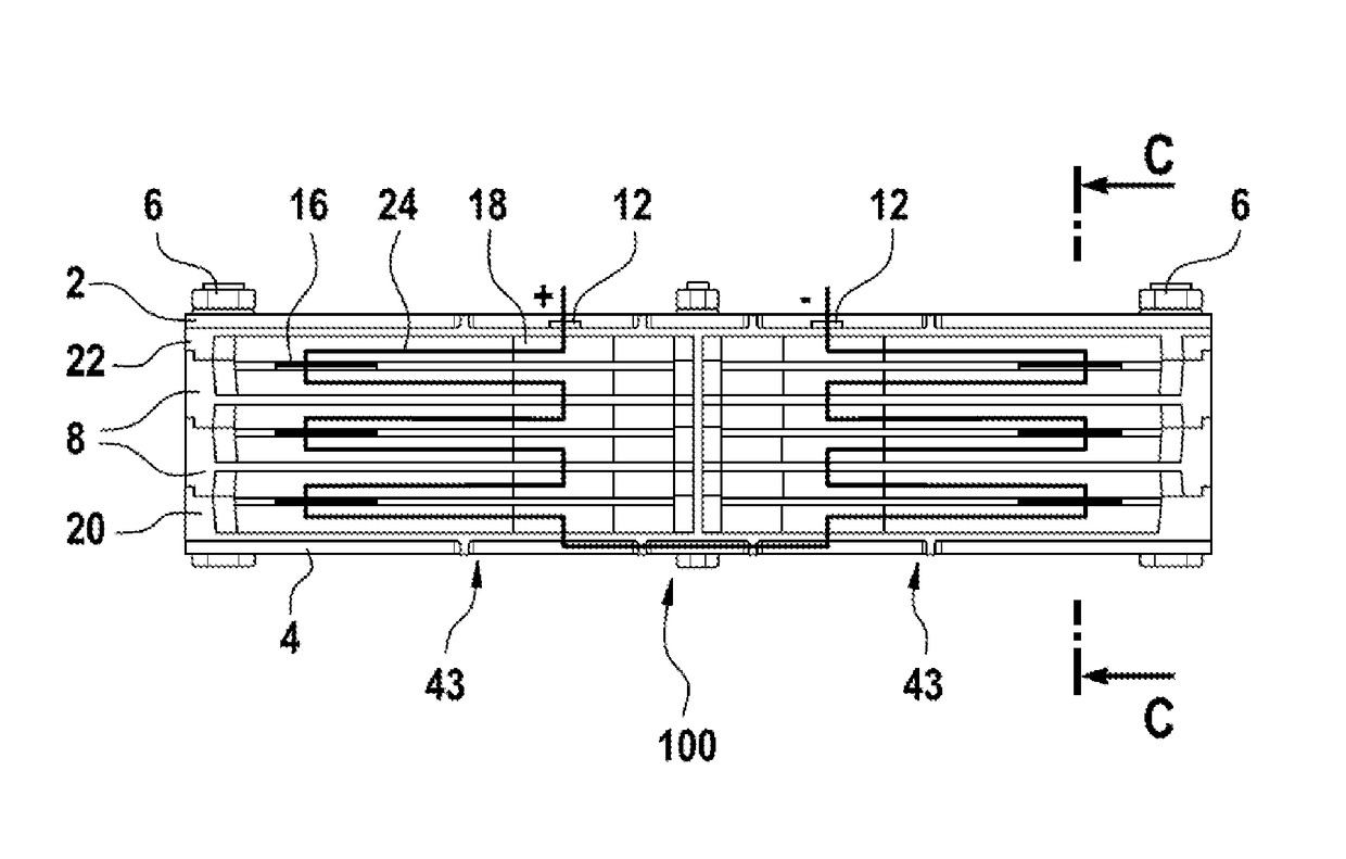 Cell frame for accommodating pouch cells