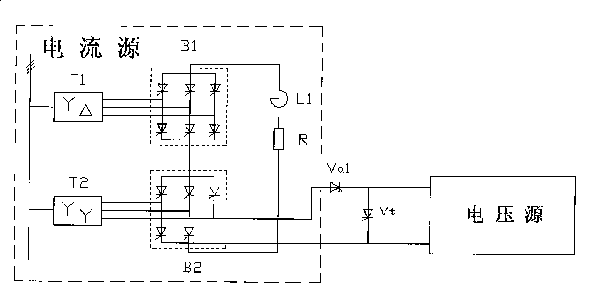 High voltage DC transmission converter valve performance test synthesizing method