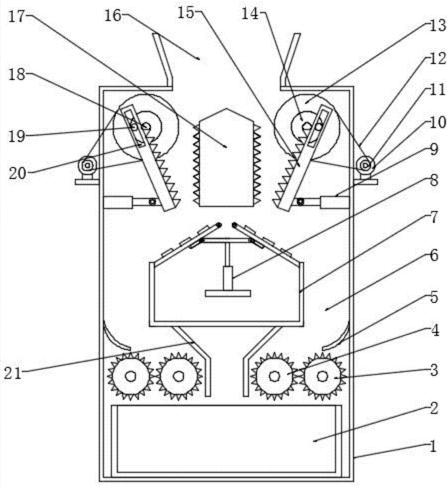 Efficient crushing device for construction waste recovery