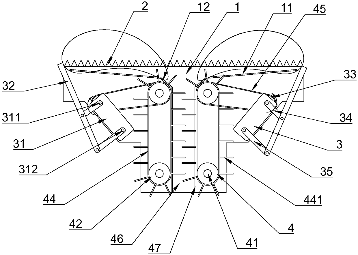 Cutting table of high-stalk crop harvesting machine