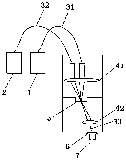 Optical fiber sensing-based laser excitation heat wave signal detection device