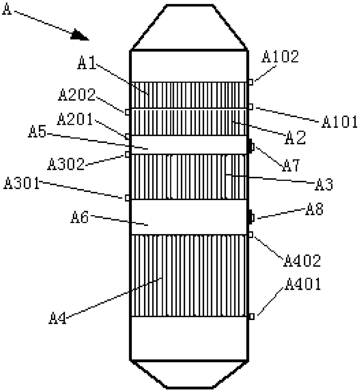 Novel active carbon analysis tower and active carbon analysis process