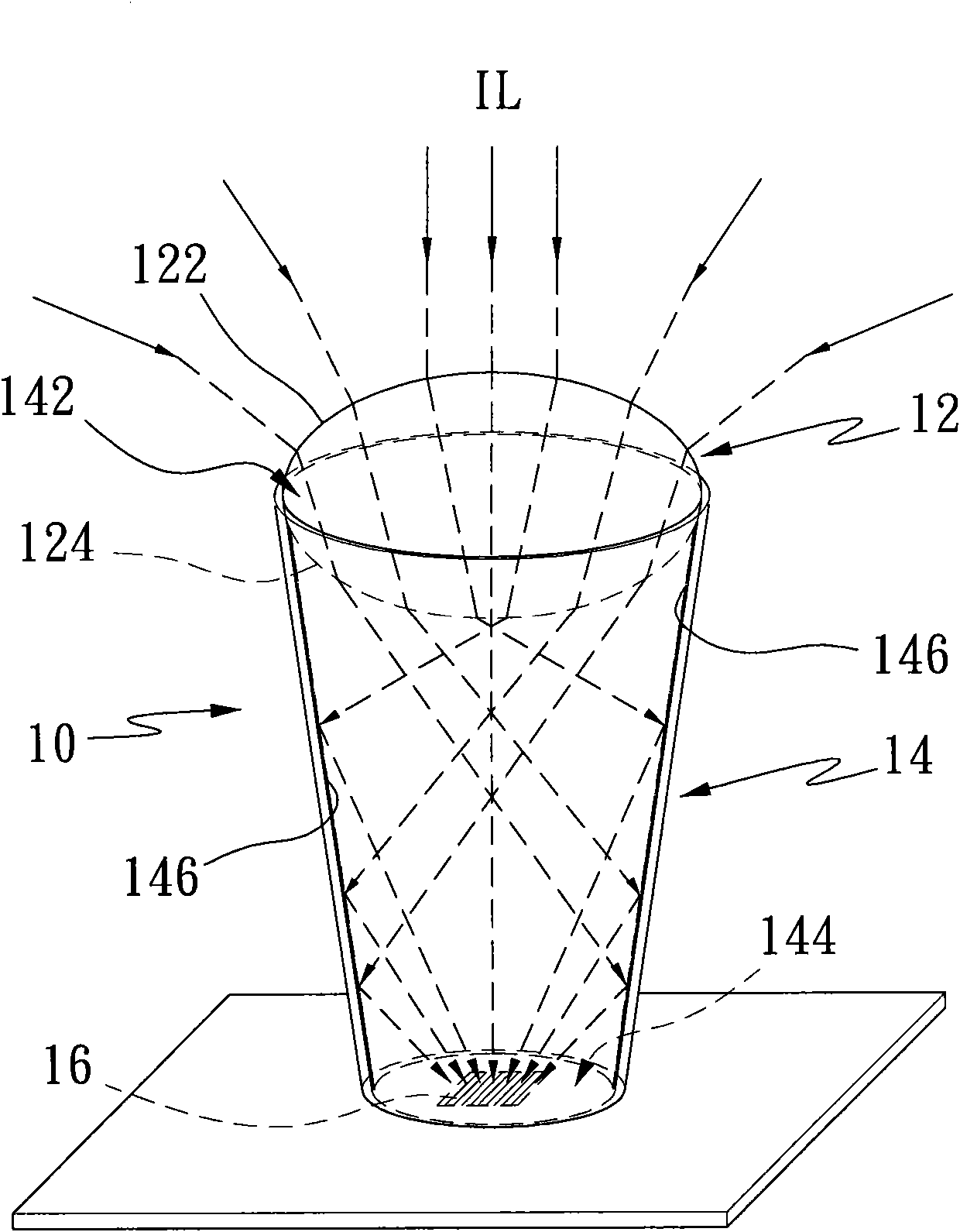 Light source collector structure