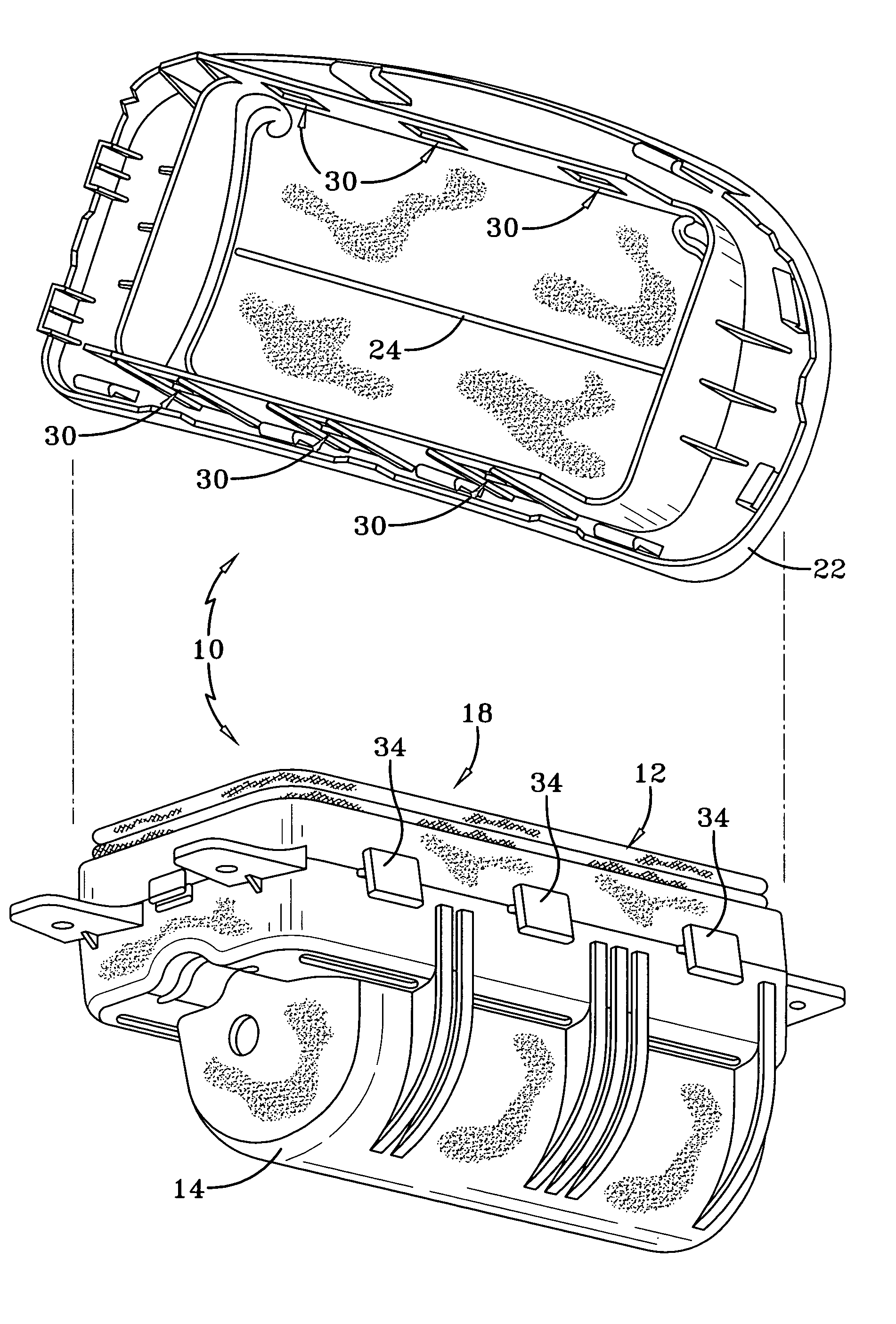 Air bag door and attachment method