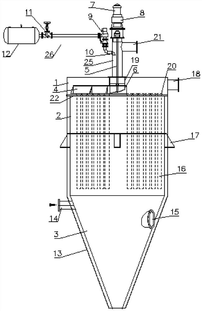 Special pulse bag-type dust collector for purifying tail gas of closed submerged arc furnace