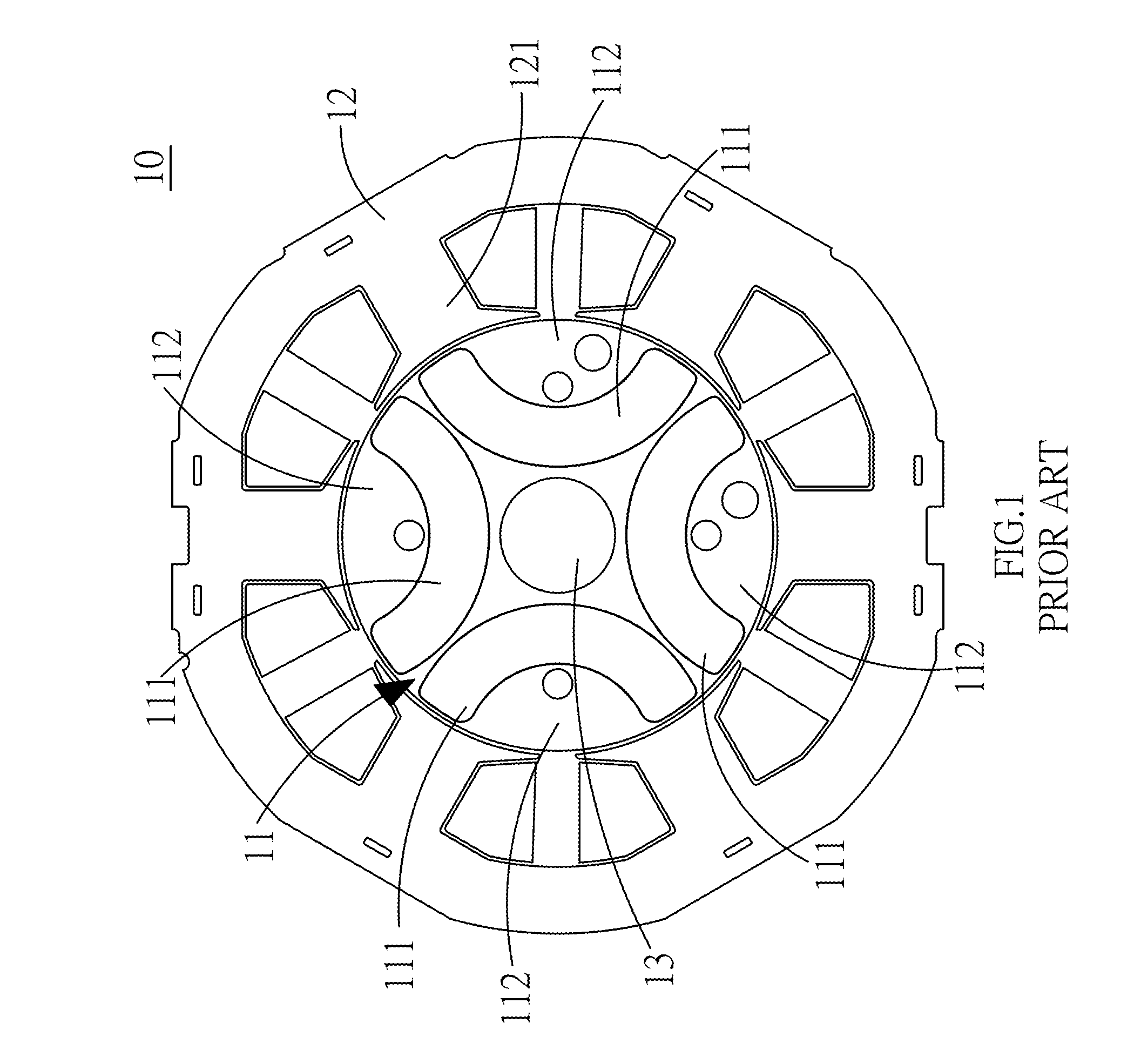 Motor having more magnets on effective area of the rotor thereof