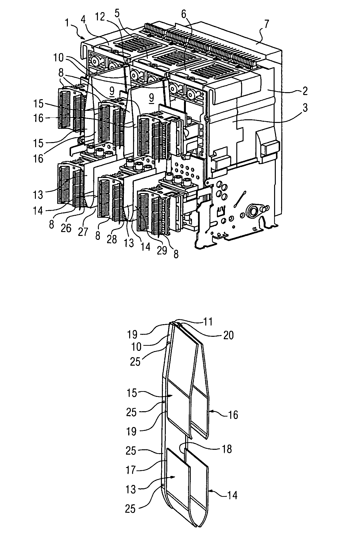 Air guidance device for cooling a switch part of an electrical switch