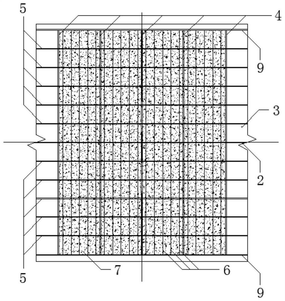 Perforated stiffening rib-reinforced concrete combined steel beam and construction method thereof